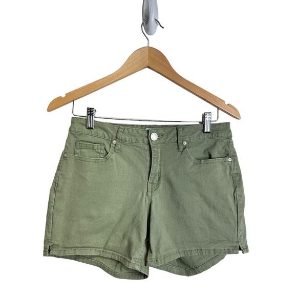 Crown & Ivy Shorts Womens Olive Green Denim Size 4 - Picture 1 of 8